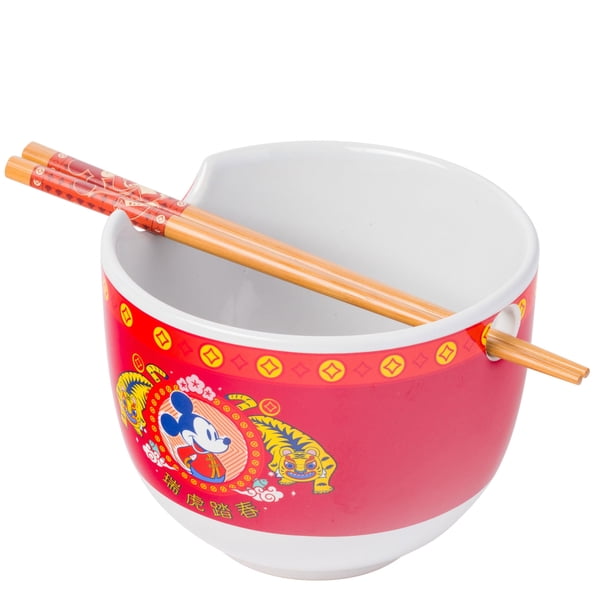 Cuenco de arroz con fideos ramen de cerámica, plateado, Buffalo Disney Mickey