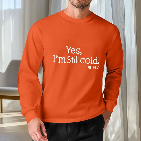 Yaoyar Men Round-Neck Letter Print Shirts Casual Big and Tall Active Workout Loose Fit Top Comfort Crewneck Shirts