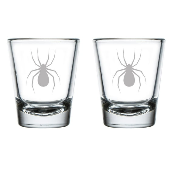 Set of 2 Shot Glasses 1.75oz Shot Glass Spider