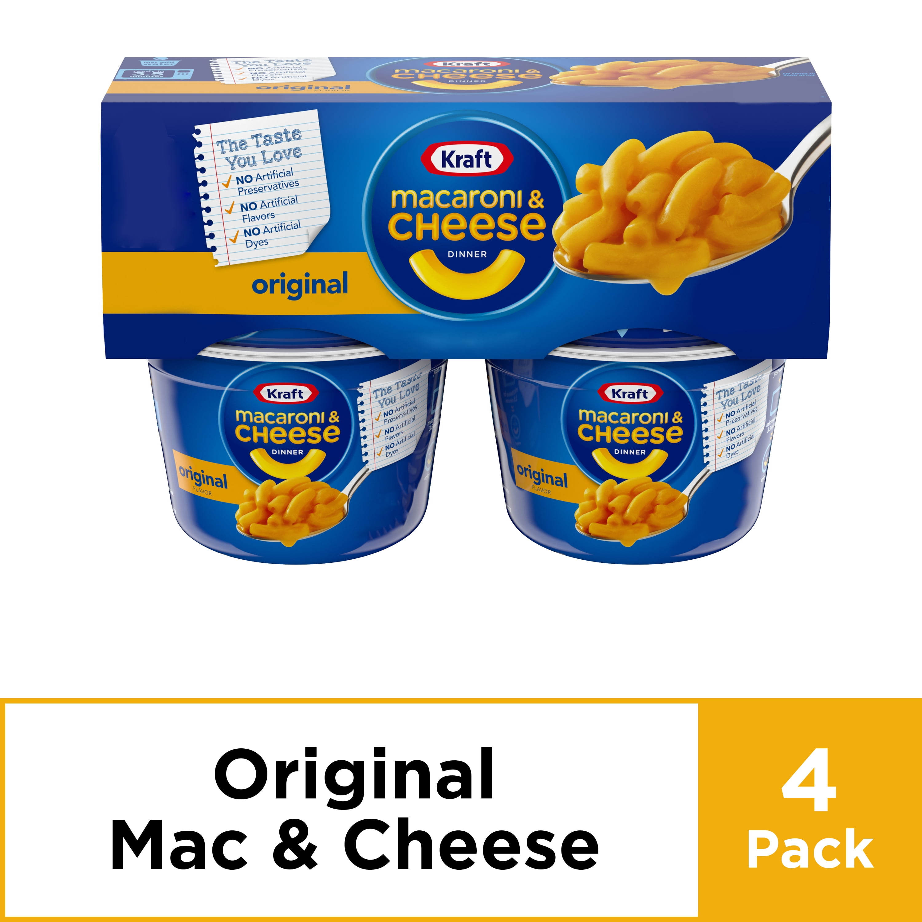 KRAFT EASY MAC Original Flavor Macaroni and Cheese, 4 ct. Cups ...