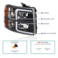 thumbnail image 3 of Spec-D Tuning Black Headlights w/ LED Light Bar Compatible with 2007-2013 Chevy Silverado 1500, 2007-2014 Silverado 2500HD 3500HD, Left + Right Pair Headlamp Assembly, 3 of 6