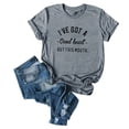 thumbnail image 3 of outfmvch t shirts for women fashion short sleeve letter print plus size cotton casual womens tops shirts for women dark gray, 3 of 9