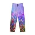 thumbnail image 6 of Uemuo Colorful Purple Cosmos Flower Pattern Men's Wide Leg Palazzo Lounge Pants with Pockets Light Weight Loose Comfy Casual Pajama Pants-, 6 of 9