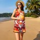 thumbnail image 3 of Easygdp Red Sun Flame Fox para Vestido Transpirable de Mujer, Vestido Suelto de Manga Corta con Pliegues y Bolsillos para el Verano, 3 of 7