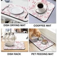 thumbnail image 4 of Washable Rubber Colorful Floral Dish Drying Mats for Kitchen Counter Home Large Coffee Bar Pad Accessories and Decor for Utensils Stemware 19.5''x12'', 4 of 7