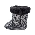 thumbnail image 3 of Wee Kids Girls Baby Boots Iridescent Leopard with/Fur Cuff (Infant Crib Shoes Soft Sole Baby Shoes) Black Size 3, 3 of 7