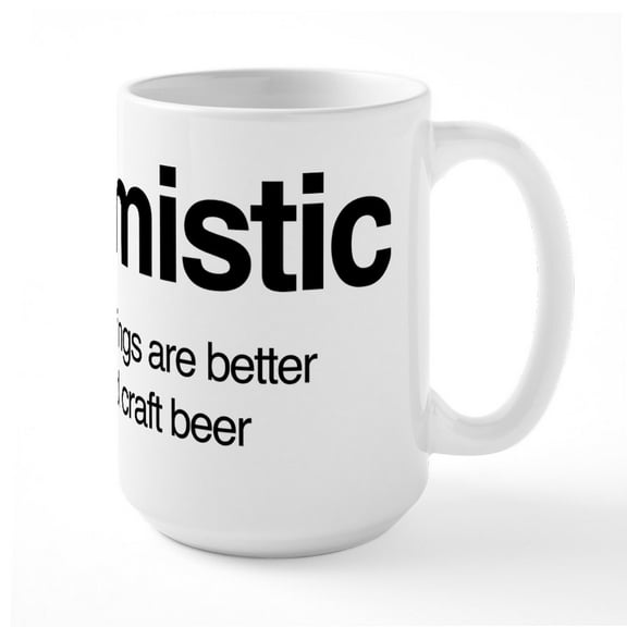 CafePress - Hoptimistic - 15 oz Ceramic Large White Novelty Mug