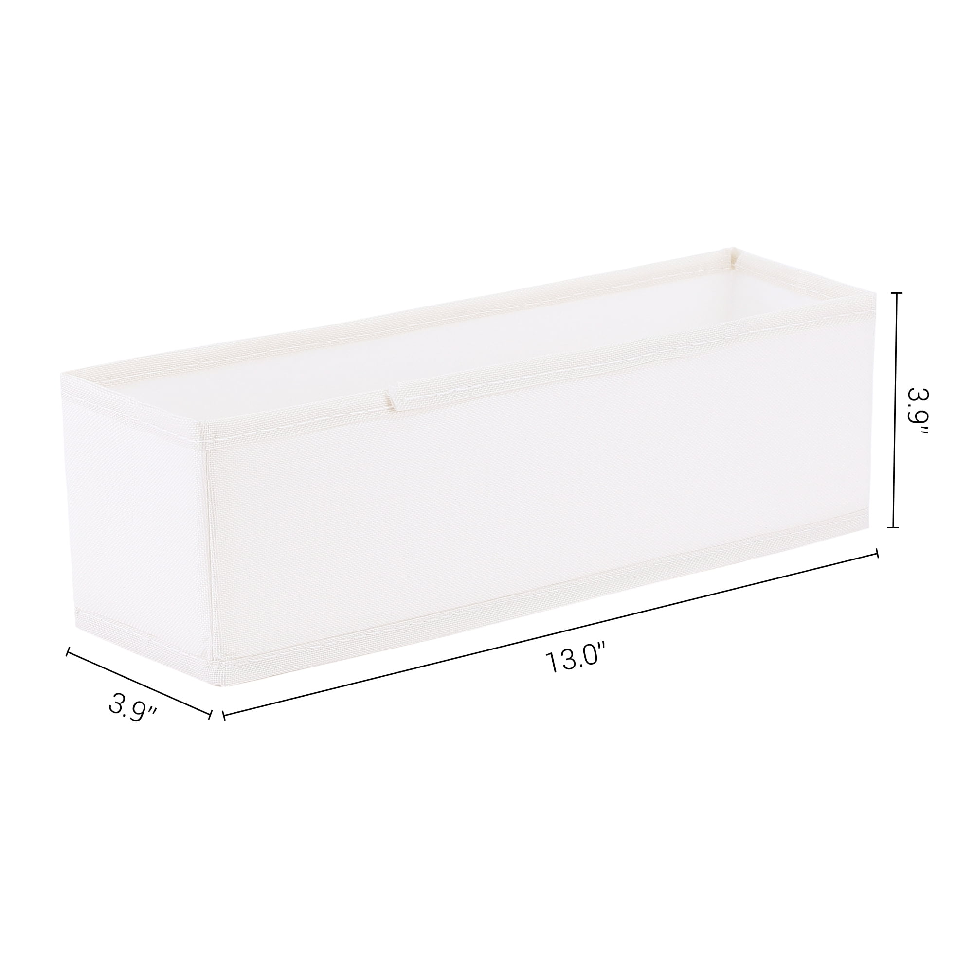 Unique Bargains Storage Cube Fabric Foldable Basket with Handles for Shelves 1pcs White S