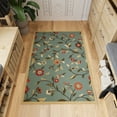 thumbnail image 5 of Ottomanson Floral Area Rug 3'3" x 4'7" - Non Slip Low Pile Carpet, Seafoam Green, 5 of 11