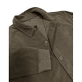 thumbnail image 6 of LODIENY Corduroy Button Down Cropped Shirt Jackets for Men with Pockets Long Sleeve Collared Vintage Trendy Overshirt Army Green M, 6 of 8