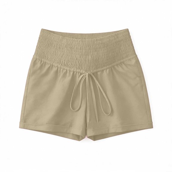 Costeam Womens Maternity Linen Blend Shorts Dual Side Hand Pockets Smocked High Stretch Belly Support Waist Loose Fit Breathable Casual Summer Short Bottoms