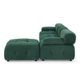 thumbnail image 6 of Modern 93" L-Shaped Sectional Sofa with Soft Velvet, Modular Sectional Bed with Reversible Ottoman,4 Seater Couch Button Tufted Designed,DIY Combination Sofa for Living Room,Dark Green, 6 of 9