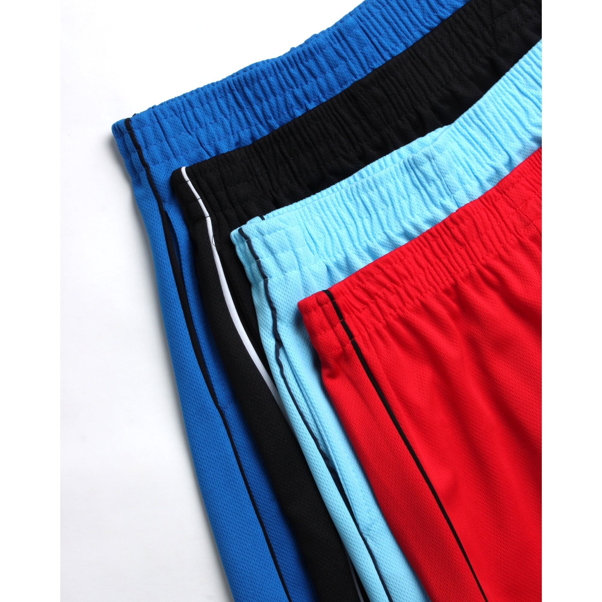 Pro Athlete Boys Athletic Shorts - 4 Pack Quick Dry Mesh Basketball Gym Shorts for Boys (5-16)