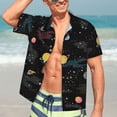 thumbnail image 5 of Lsque Galaxy pattern Hawaiian Shirt for Men, Unisex Summer Beach Casual Short Sleeve Button Down Shirts-X-Large, 5 of 9