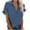 Blue, variant on JGGSPWM Womens Button Down Solid Top and Blouse Lapel V Neck Short Sleeve Shirts Casual Loose Slouchy Boyfriend Style Tunic Tees Green M