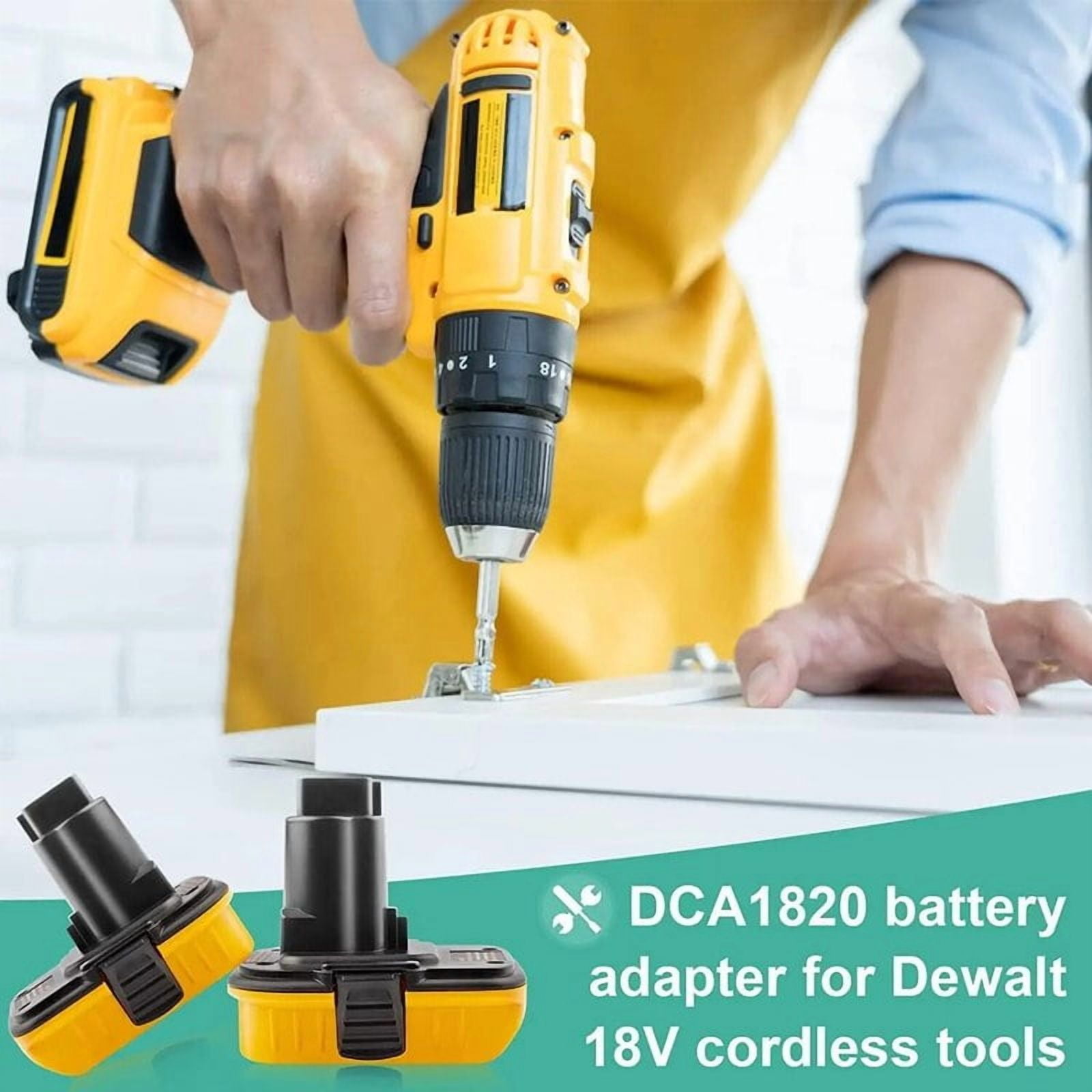 Battery Adapter DCA1820 for De*walt 20V Lithium Battery Convert to for De*walt Drill 18V NiCad & NiMh Tools with USB Converter