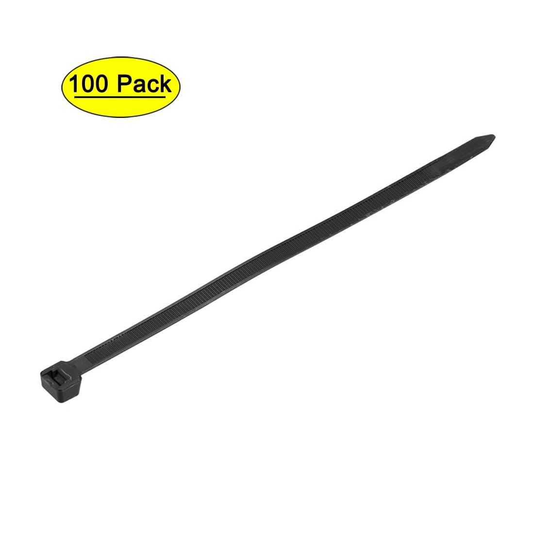 Uxcell Cable Zip Ties Flexible Cable Tie Wraps Self-Locking Nylon 17.72' x 0.16' Black 100pcs