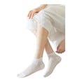 thumbnail image 2 of 4 Pairs Women Low-Cut Lace Knit Ankle Socks Soft Stretch Cotton Mesh Design Breathable Lightweight Everyday Wear - 4 pcs-4, 2 of 6