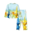 thumbnail image 2 of Lsque Pikmin Pattern Long Sleeve Pajama Set for Women - Soft 2-Piece Sleepwear and Loungewear Set with Pockets, Comfy Nightwear, 2 of 8