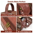 thumbnail image 4 of Men Toiletry Bag Travel Essentials Shaving Dopp Kit Water-resistant Hanging Bathroom Shower Toiletries Organizer PU Leather Case for Accessories Cosmetic Brown, 4 of 10