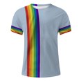 thumbnail image 3 of Playeras Deportivas - Camiseta Informal De Manga Corta Con Cuello Redondo Y Estampado De Arcoíris Digital 3D Para Hombre, 3 of 4