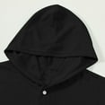 thumbnail image 4 of Men's Short Sleeve Hoodie Cotton Hooded T Shirts Lightweight Sweatshirt Hoodies Pullover Black XXXL, 4 of 7