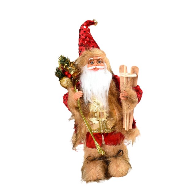 Muñeco de Papá Noel de pie, figura coleccionable de Papá Noel, decoración navideña 30 centímetros