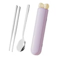 thumbnail image 2 of DOLITY Spoon Chopsticks Set Magnetic Gadgets Tableware Kit for Home Camping Kitchen Purple 3 Pieces, 2 of 9