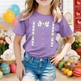 thumbnail image 2 of Toddler Girls Short Sleeve T-Shirts Crewneck Tops Easter Graphic Print T Shirt Top Size 2-3T , Purple, 2 of 4