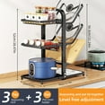 thumbnail image 2 of Mistaha Adjustable 3-Tier Kitchen Countertop Organizer with Pot Lid Holder - Multi-layer Storage Rack for Cutting Boards, Seasonings, and Utensils - Steel Construction with Drain Tray - Black, 2 of 6