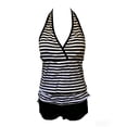 thumbnail image 5 of DHFJKG Two Piece Swimsuits For Women High Waisted Tummy Control Bathing Suit Tie Halter V Neck Swim Top With Shorts Tankini Set Vacation Beachwear, 5 of 6