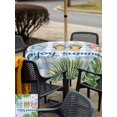 thumbnail image 5 of Outdoor Tablecloth with Umbrella Hole for Patio/Picnic/Party/Camping, Summer Slippers Waterproof Table Cloth Square Cover Washable, Tropical Botanical Palm Leaves Blue Plaid (54"x 54"), 5 of 8