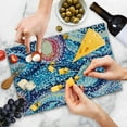 thumbnail image 4 of Starry Night Cutting Board, Colorful Doodle Dots Wavy Lines Spirals and Circles Illustration, Decorative Tempered Glass Cutting and Serving Board, Large Size, Multicolor, by Ambesonne, 4 of 5