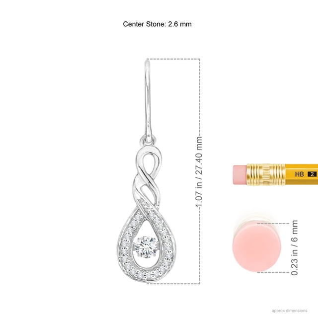Angara Natural Diamond Earrings - Rocking Diamond Infinity Drop Earrings in 925 Sterling Silver for Women