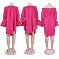 thumbnail image 3 of Vestido WOKANSE Lindo Babydoll con hombros descubiertos, holgado, rojo de verano, L, 3 of 7