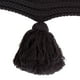 image 3 of Kate and Laurel Tassey Large Chunky Ribbed Knit Throw Blanket with Oversized Corner Tassels, 80 x 50-inches, Black