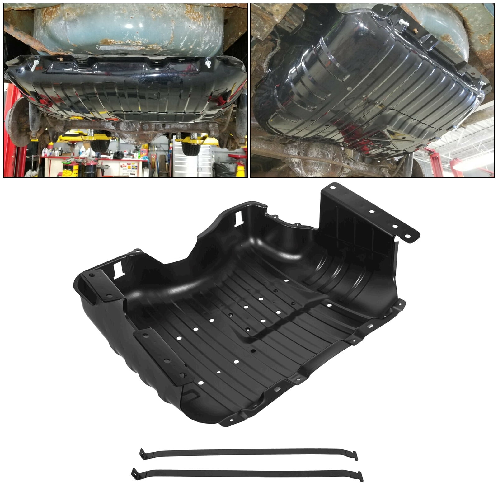 Kojem Fuel Tank Skid Plate Guard Cover w/ STRAPS Powder Coat Steel Fits  1999 2000 2001 2002 2003 2004 Jeep Grand Cherokee 