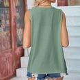 thumbnail image 4 of WCMZJ Women's Lightweight Cardigan Summer Soft Eyelet Embroidery Sleeveless Cardigans with Pocket High Low Hem Draped Duster Green L, 4 of 4