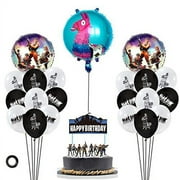 Nelton Video Game PriNst Party Supplies Includes Cake Topper - 18 Latex Balloons - 3 Foil Balloons - Perfect Battle Royale Gamer Decorations Favors for Kids