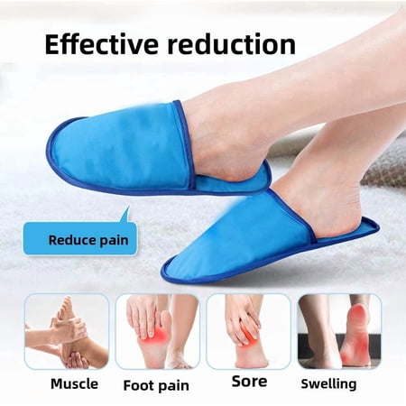 Cold Therapy Gel Slippers Reusable Ice Pack Shoes for Feet Swelling Relief Hot Cold Compress Foot Wrap for Soreness One Size