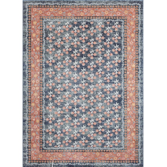 Abani Dalia Multicolor Vintage Floral 4x6 Indoor Outdoor Area Rug