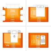 indoor outdoor rugs 4x6ft Area Rugs for Living Room, Large Fluffy Black Rugs for Bedroom, Soft Carpet Shag Kids Room Rug, Non-Slip Stickers Rugs Indoor Orange