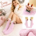 thumbnail image 2 of Kamentoy Socks For Women Christmas Thick Coral Fleece Fuzzy Mid Calf Crew Socks Soft Warm Plush Sleep Socks for Ladies Fall Winter Indoor Lounging Rest Christmas Holiday, 2 of 6
