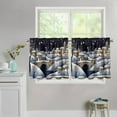 thumbnail image 2 of Christmas Kitchen Curtain Tiers Decor Snowy House Window Treatment Cute Rustic Farmhouse Short Curtains Privacy Curtain Tiers,2 Panels, 2 of 6