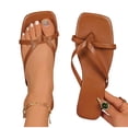 thumbnail image 6 of Qingpeng Womens Square Toe Flat Thong Sandals Minimalist Strappy Design Soft Leather Upper Slip On Summer Flats for Casual Daily Wear, 6 of 9