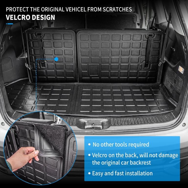 Custom Fit Cargo Liner & Backrest Mat For 2014-2019 Toyota Highlander | PU Leather Trunk Protector | All Weather Seat Cover