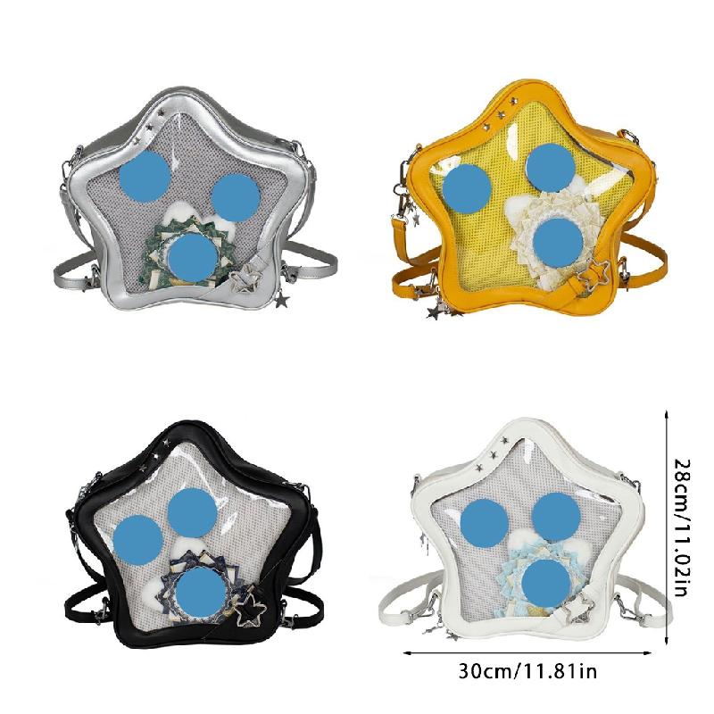 ROZYARD Star Shaped Ita Bag Pins Display Crossbody Bags PU Backpack for Womens