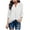 White, variant on Tops for Women Long Sleeve 3/4 Sleeve Women's Fall Casual V-Neck 3/4 Sleeve Work Shirt Solid Chiffon Fold Tunic Top office Wear Blouses Black L