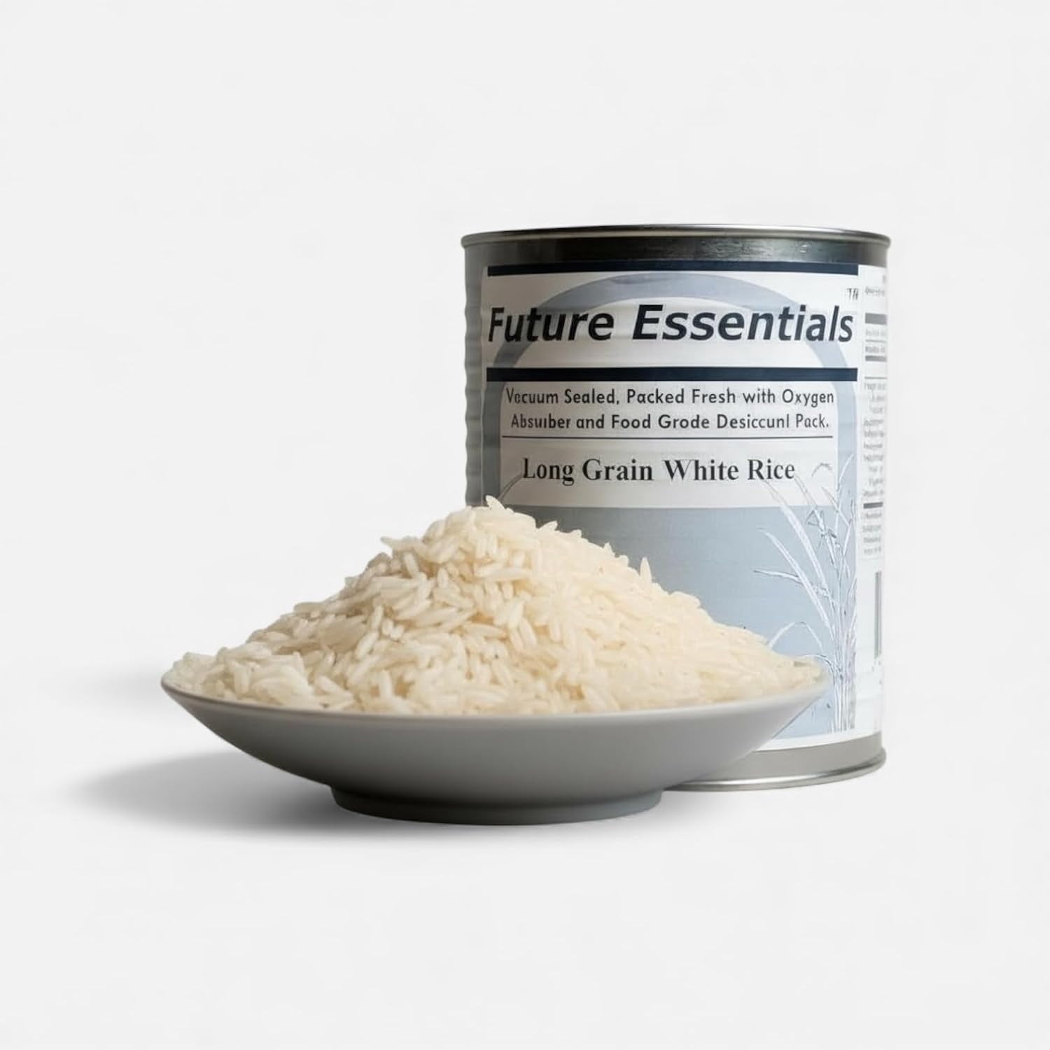 Future Essentials Long Grain White Rice 6 Pack (#2.5 Cans, 24 oz Each) – 25 Year Shelf Life Emergency Food, USA Grown Vacuum-Sealed Rice for Long-Term Storage & Preparedness