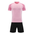 thumbnail image 4 of Miluxas Ensemble de Shorts Athlétiques pour Garçons - 2 Pcs T-Shirt de Performance Léger à Manches Courtes et Shorts de Course pour Garçons Rose 2TP(2TP), 4 of 4